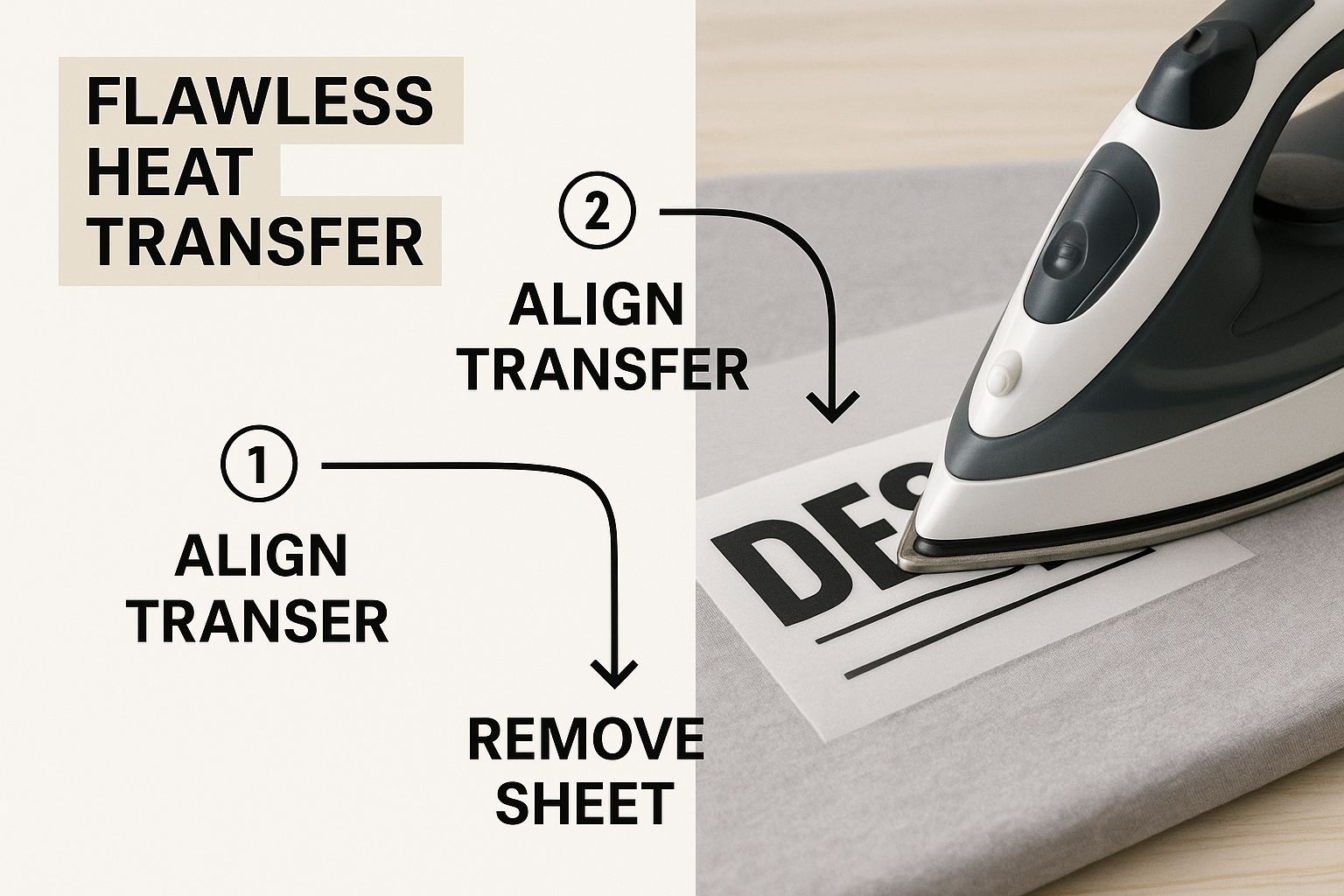 Infographic about how to transfer designs onto fabric
