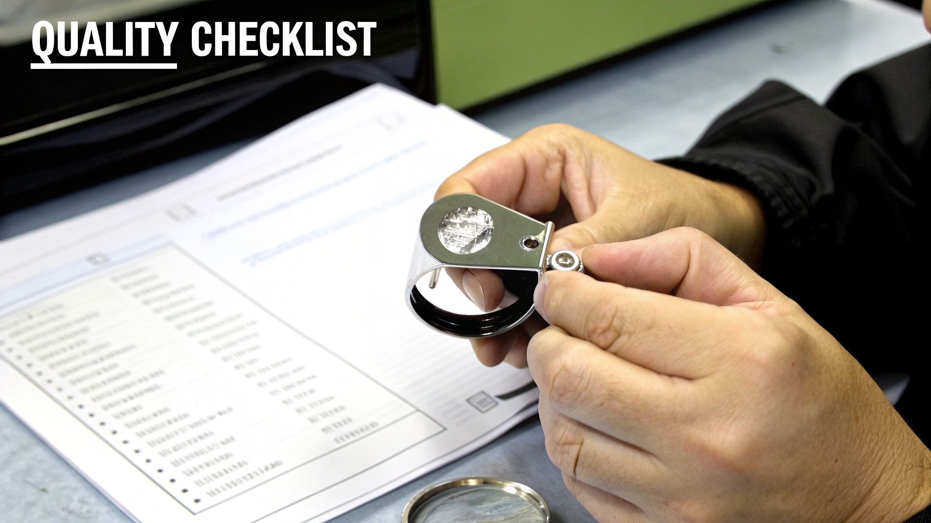 A high-quality custom keychain being held.