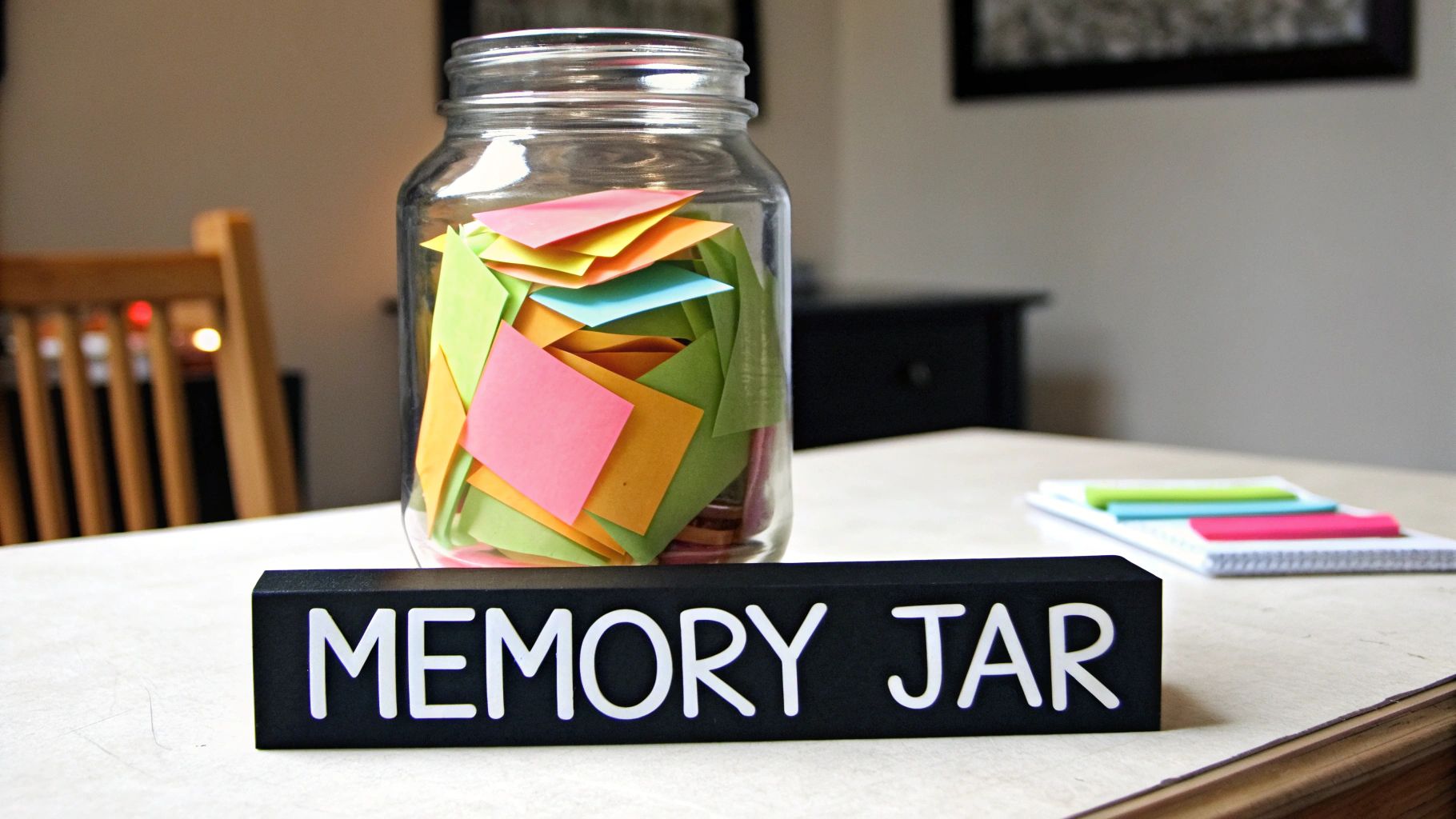 Memory Jar with Handwritten Notes