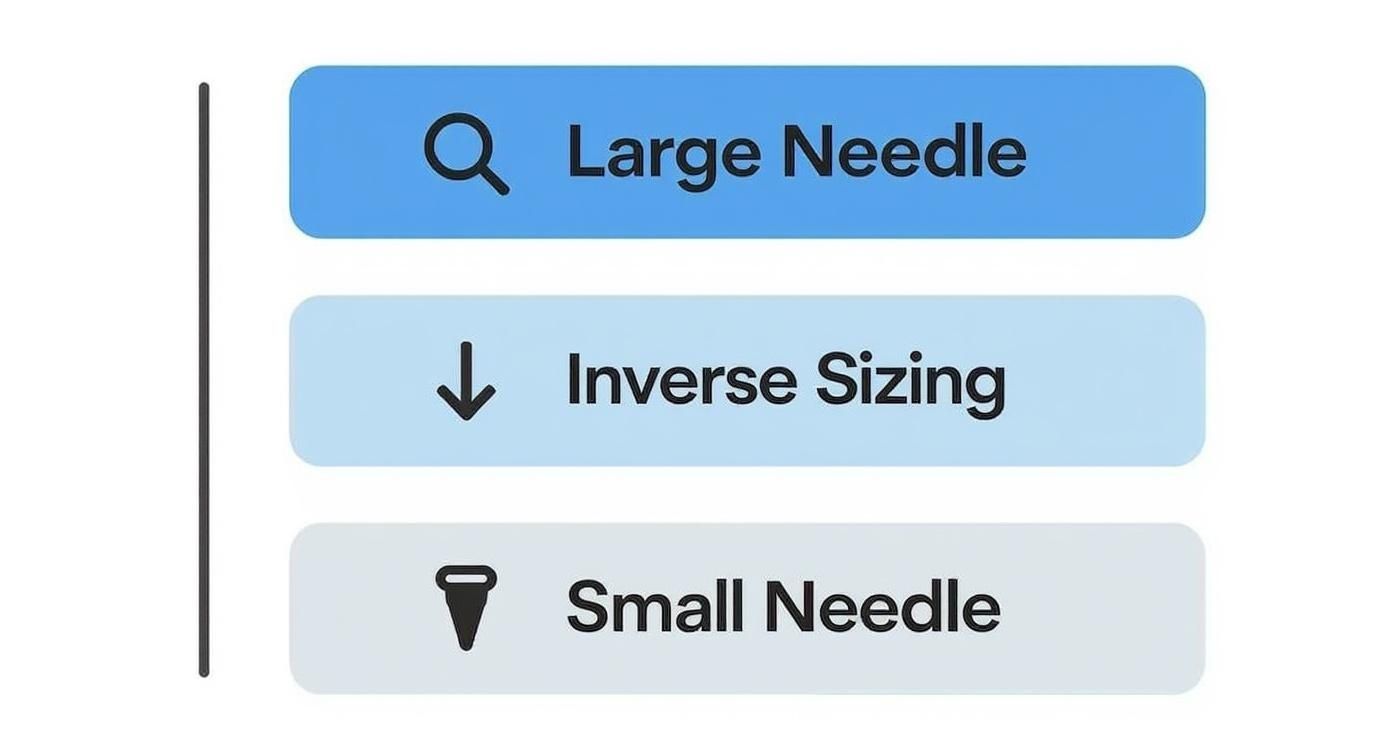 Infographic about cross stitch needles sizes
