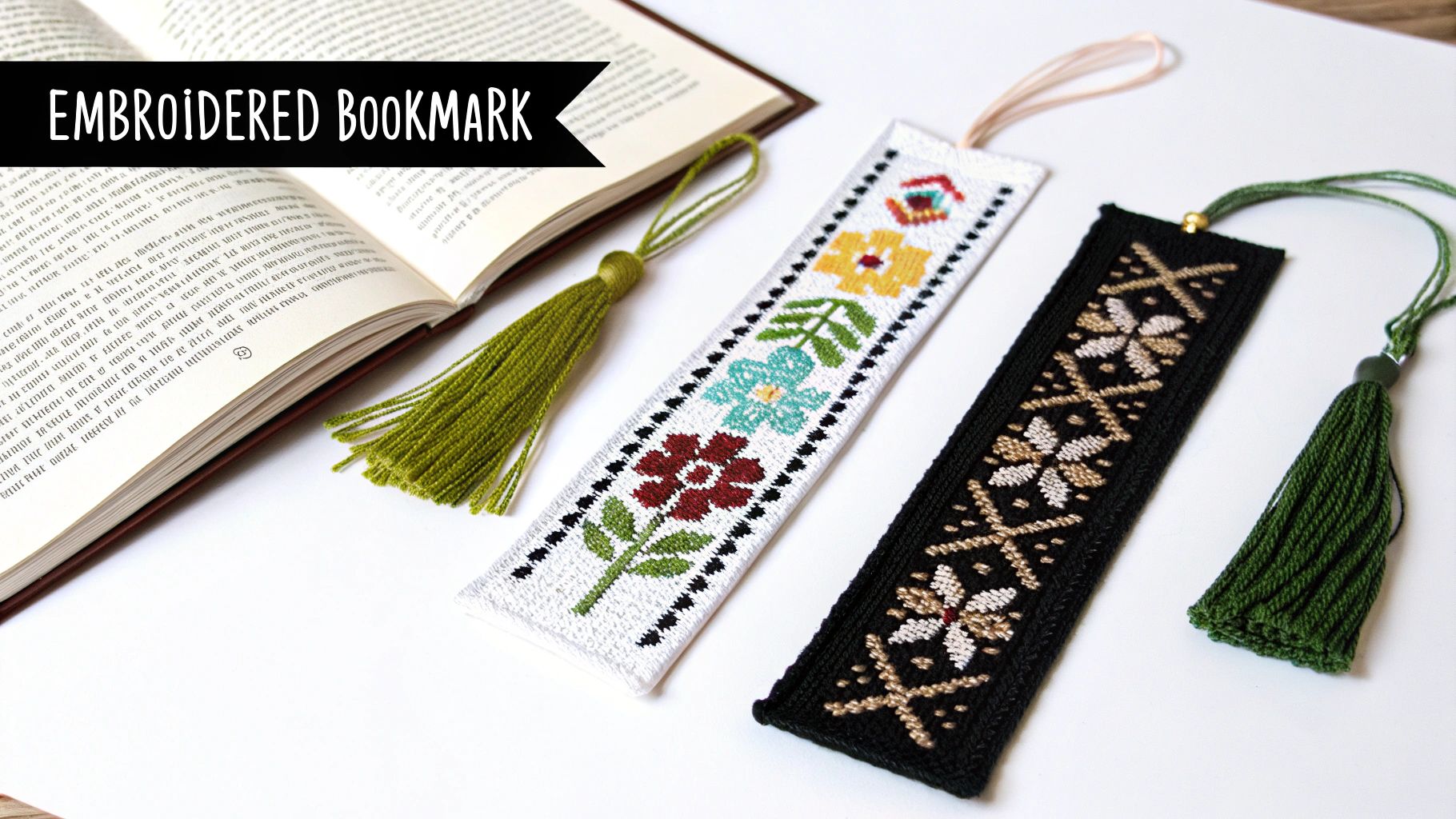 Embroidered Bookmarks with Basic Stitches