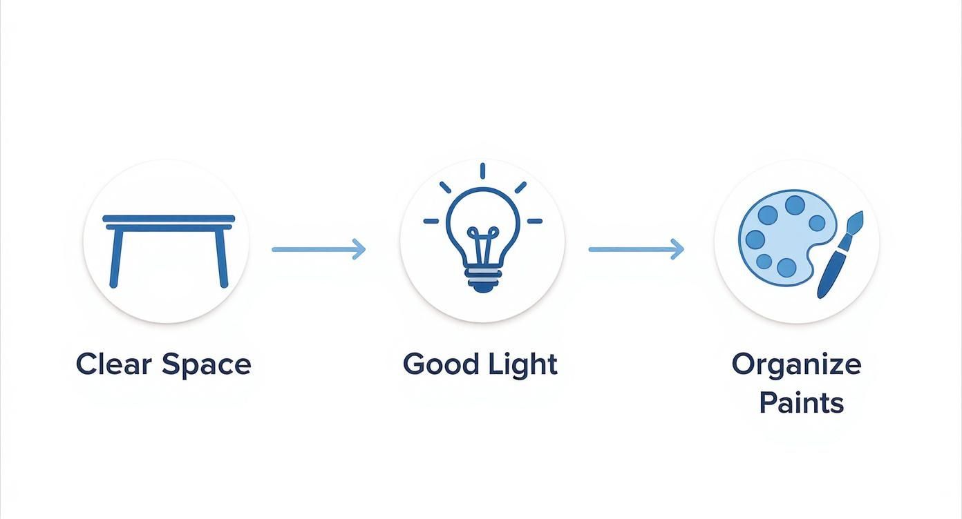 Infographic about easy paint by numbers for beginners