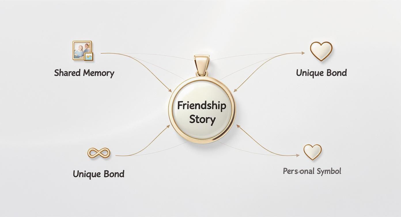 Infographic about meaningful jewelry for friends