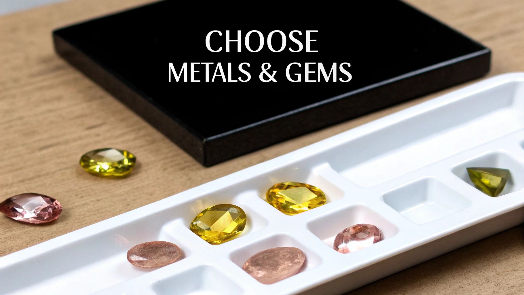 Assortment of gold and silver jewelry with various gemstones.