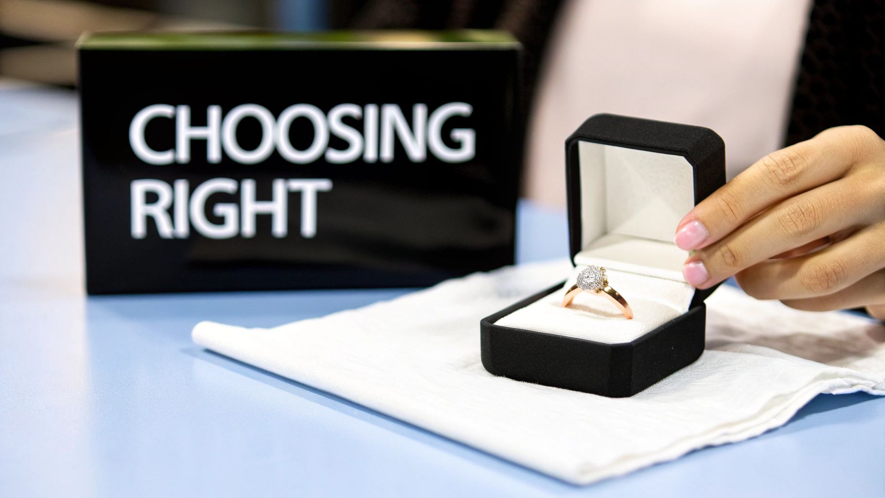 A couple exchanging a promise ring in a tender moment.