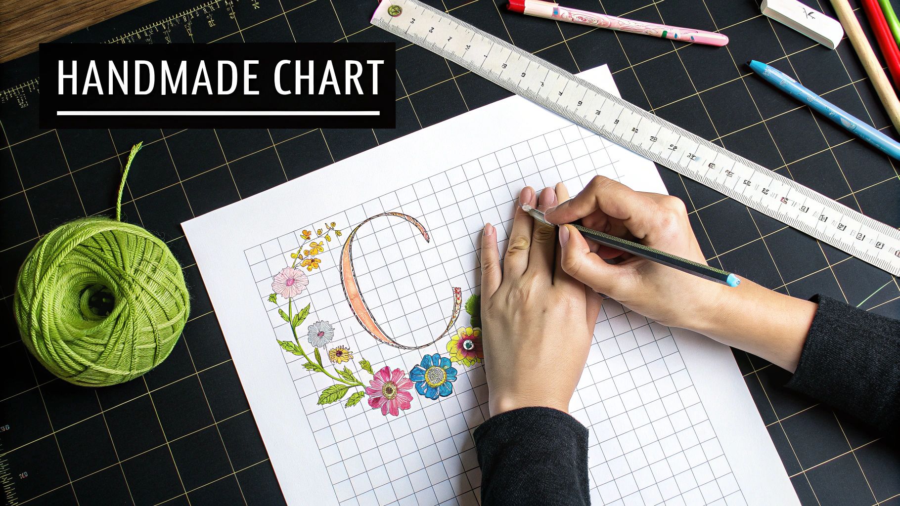 Spools of colorful thread neatly arranged, ready for a cross-stitch project.