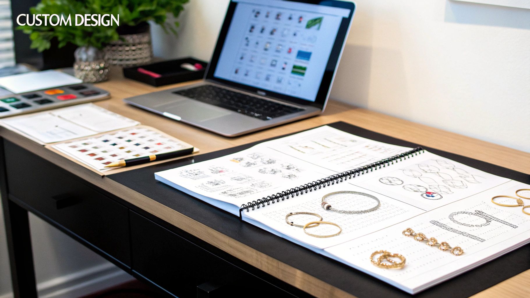 A person's hands holding a custom personalized memory necklace against a soft, blurred background.