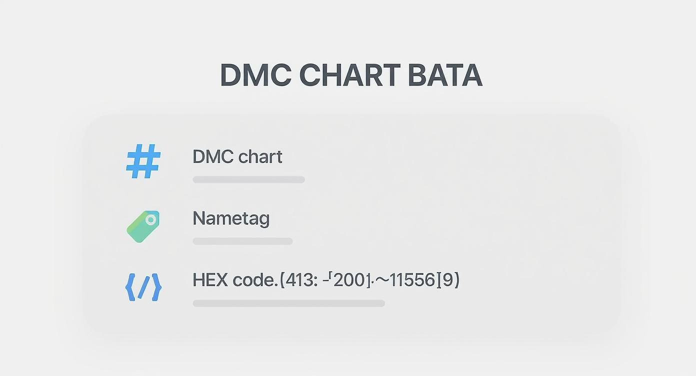 Infographic about dmc threads chart colour