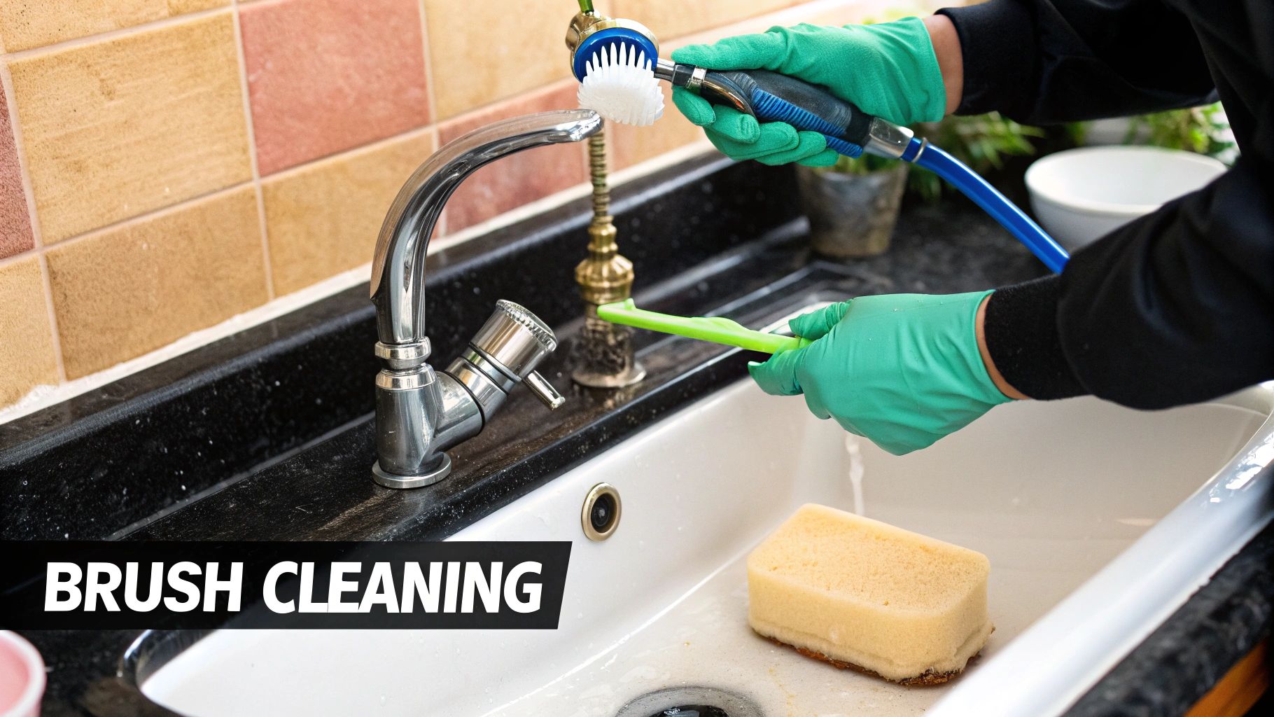 A person carefully cleaning a paintbrush in a jar of water after a paint by numbers session.
