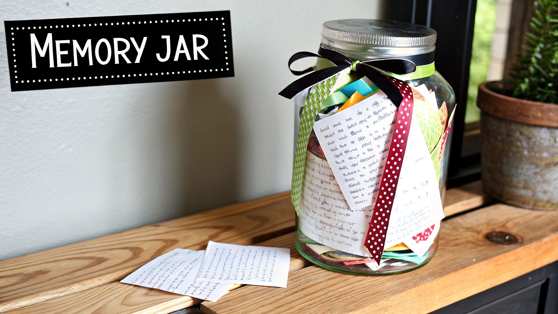 Memory Jar or Box with Notes from Family
