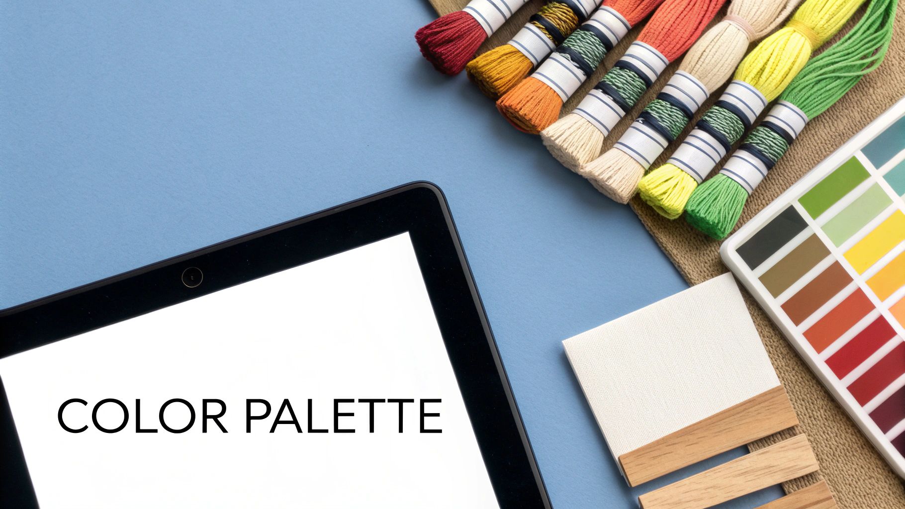 A detailed cross-stitch chart on a computer screen showing symbols and grid lines, with a hand pointing to a specific section being edited.