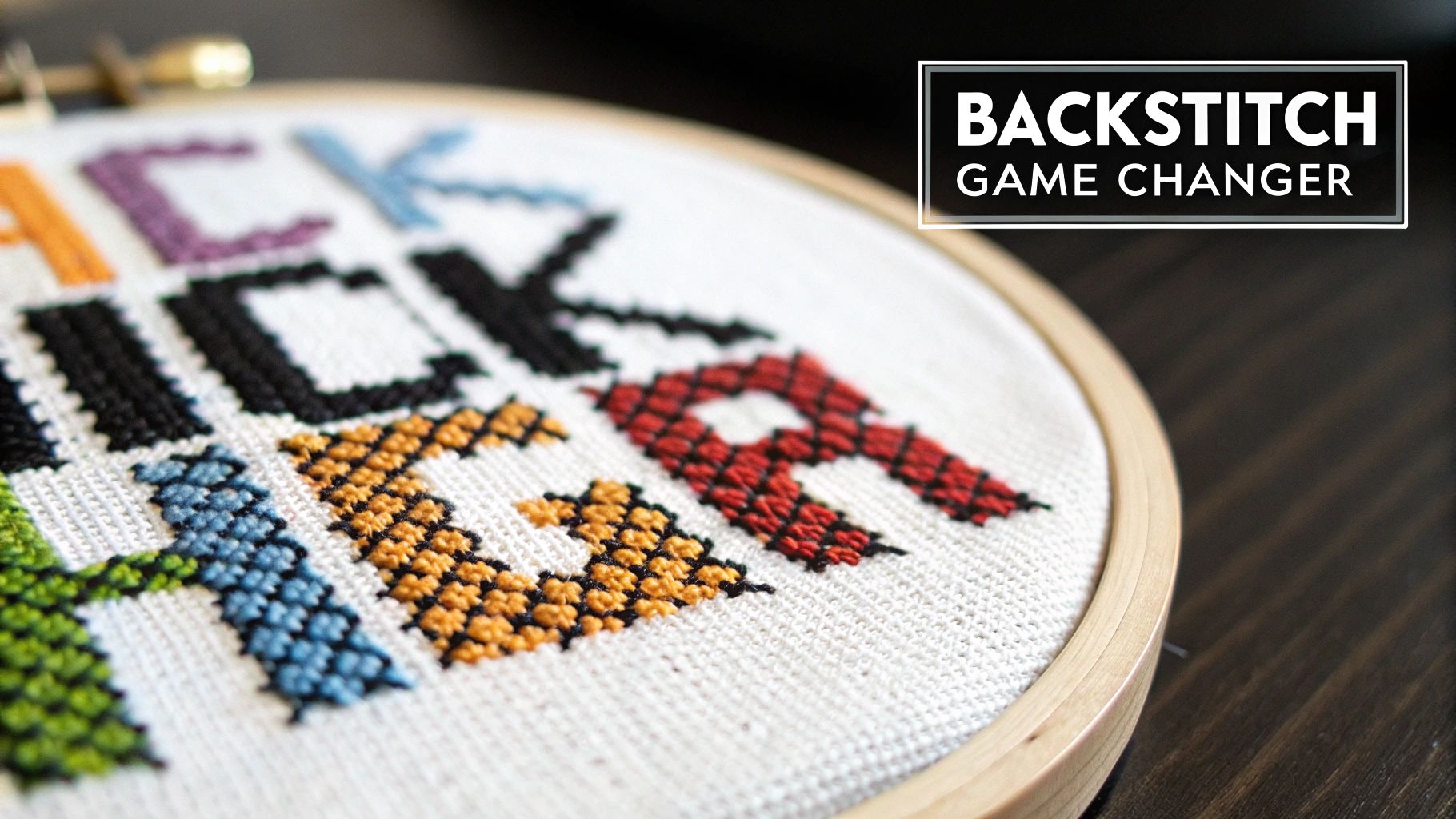 A cross-stitch project showcasing the clean, defining lines of backstitch