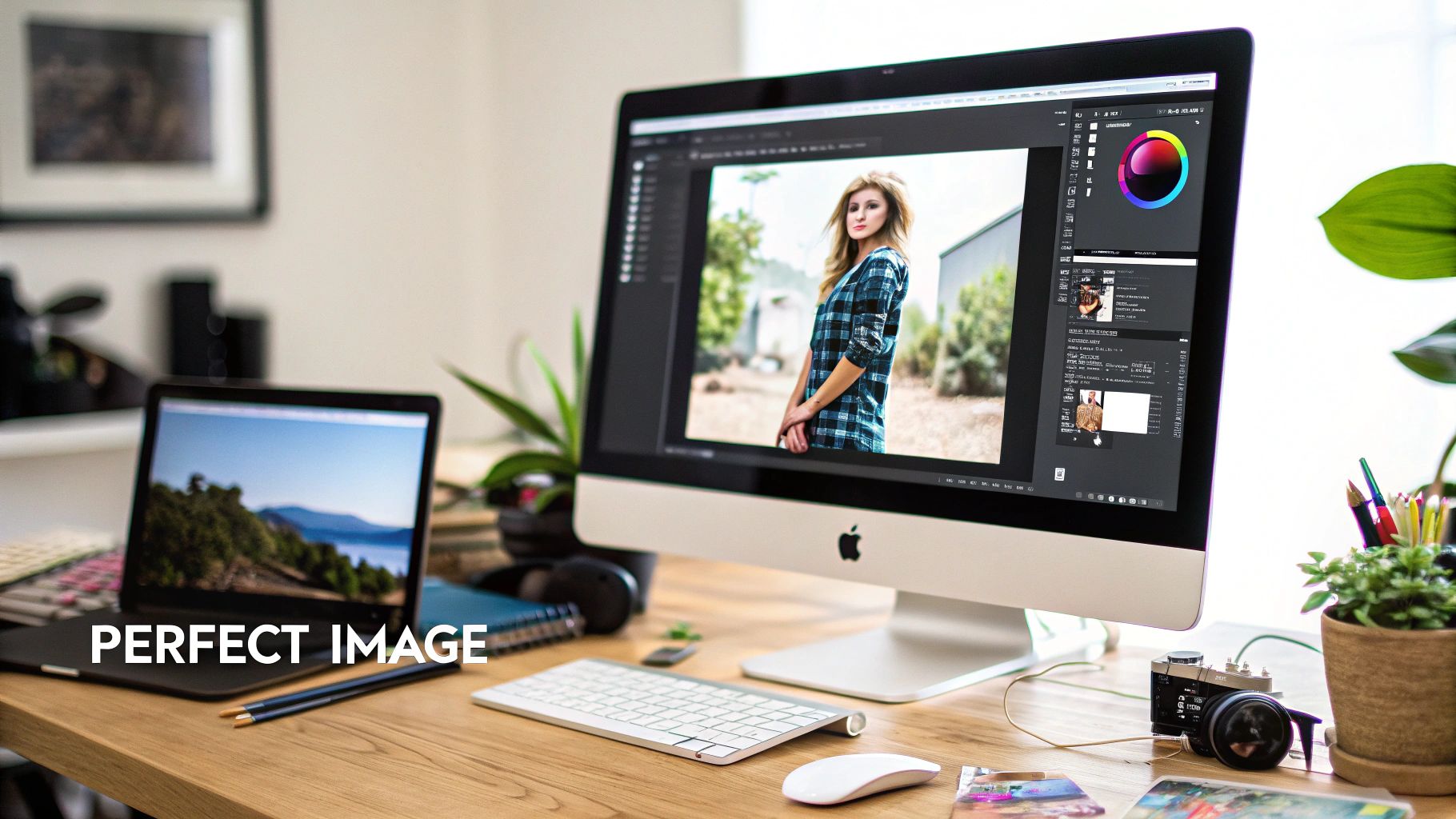 Two photos side-by-side, one a blurry low-contrast image unsuitable for cross stitch, and the other a clear, high-contrast image perfect for pattern conversion.