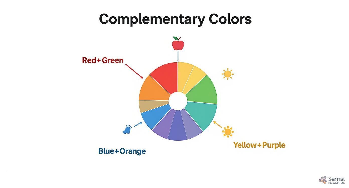 Infographic about what are complementary colors in art