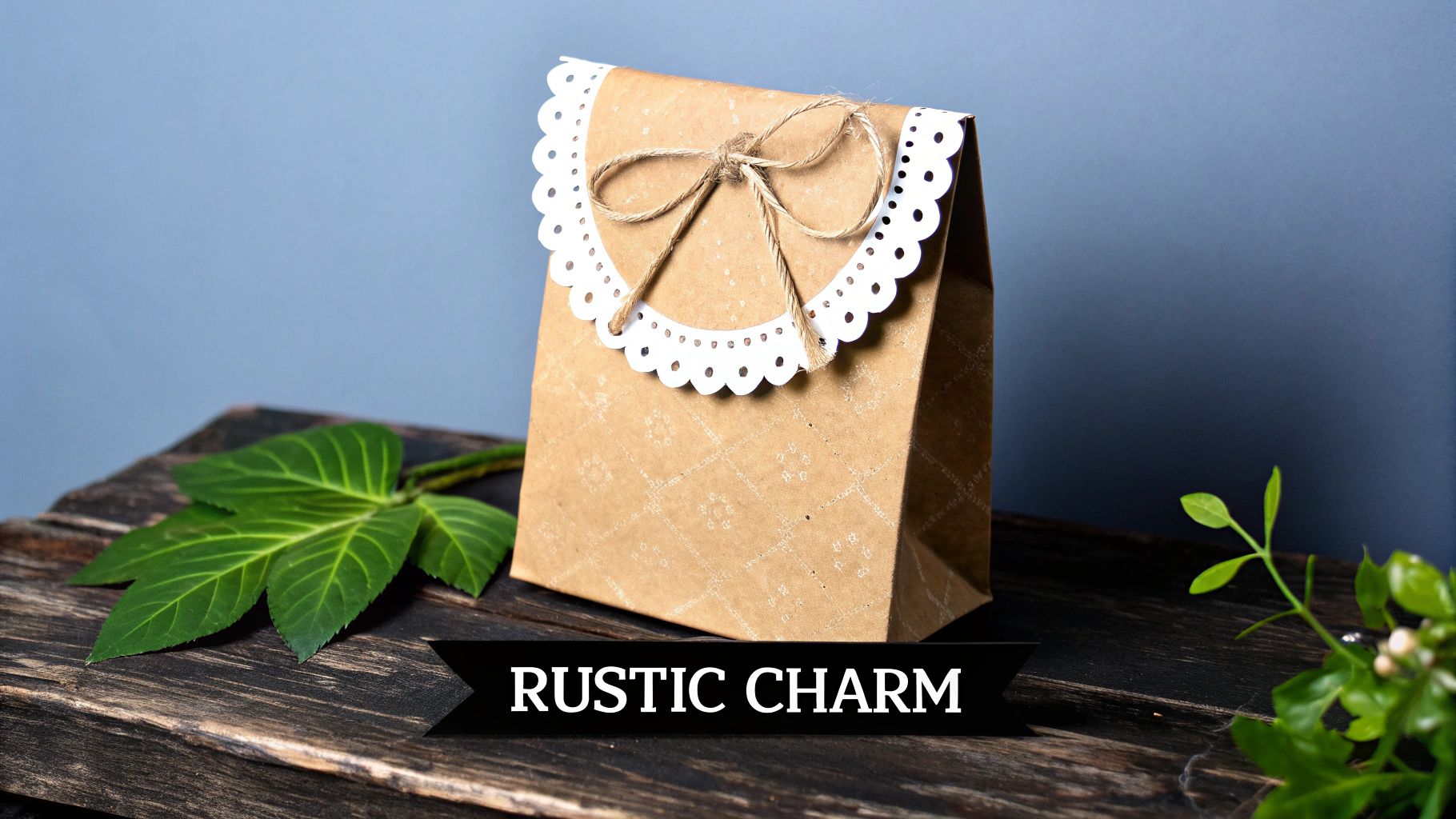 A collection of beautifully decorated brown paper bags used for gift wrapping.