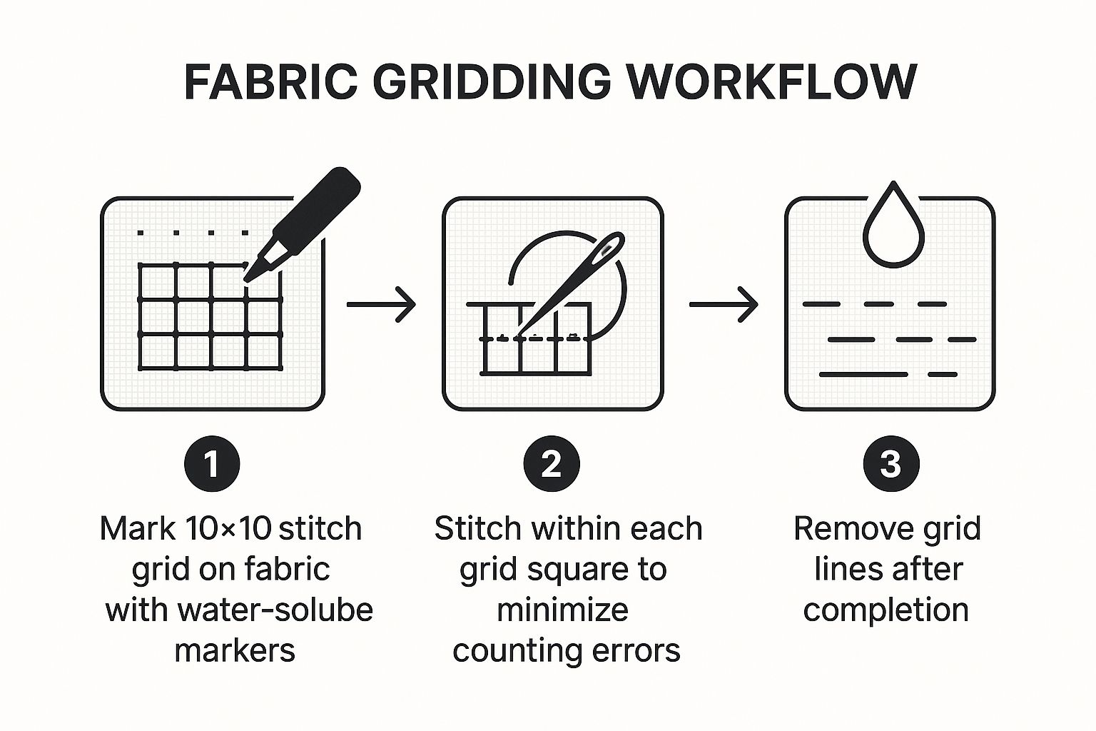 Infographic showing key data about Grid Your Fabric for Accurate Counting