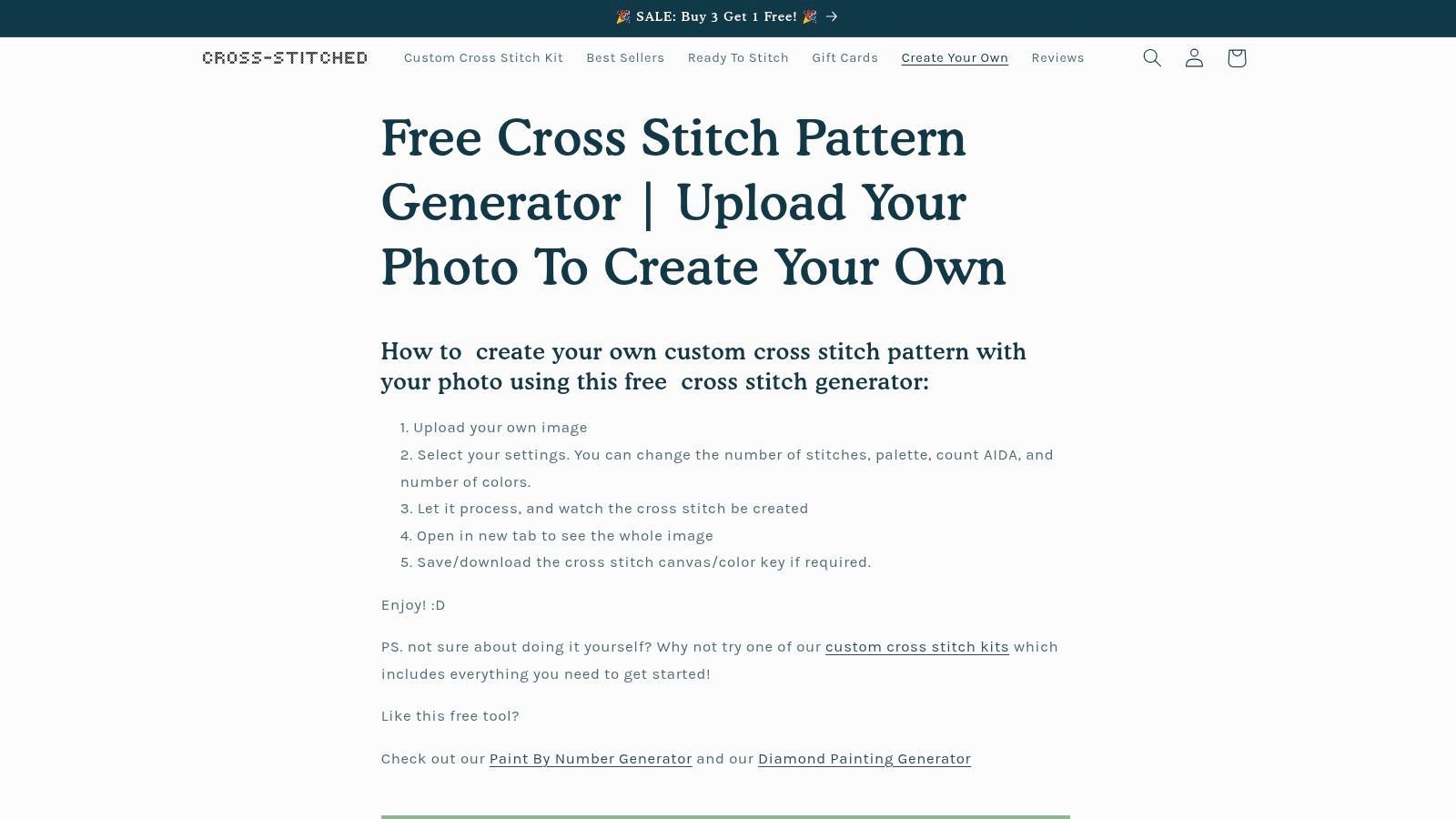 Free Cross Stitch Pattern Generator | Upload Your Photo To Create Your Own