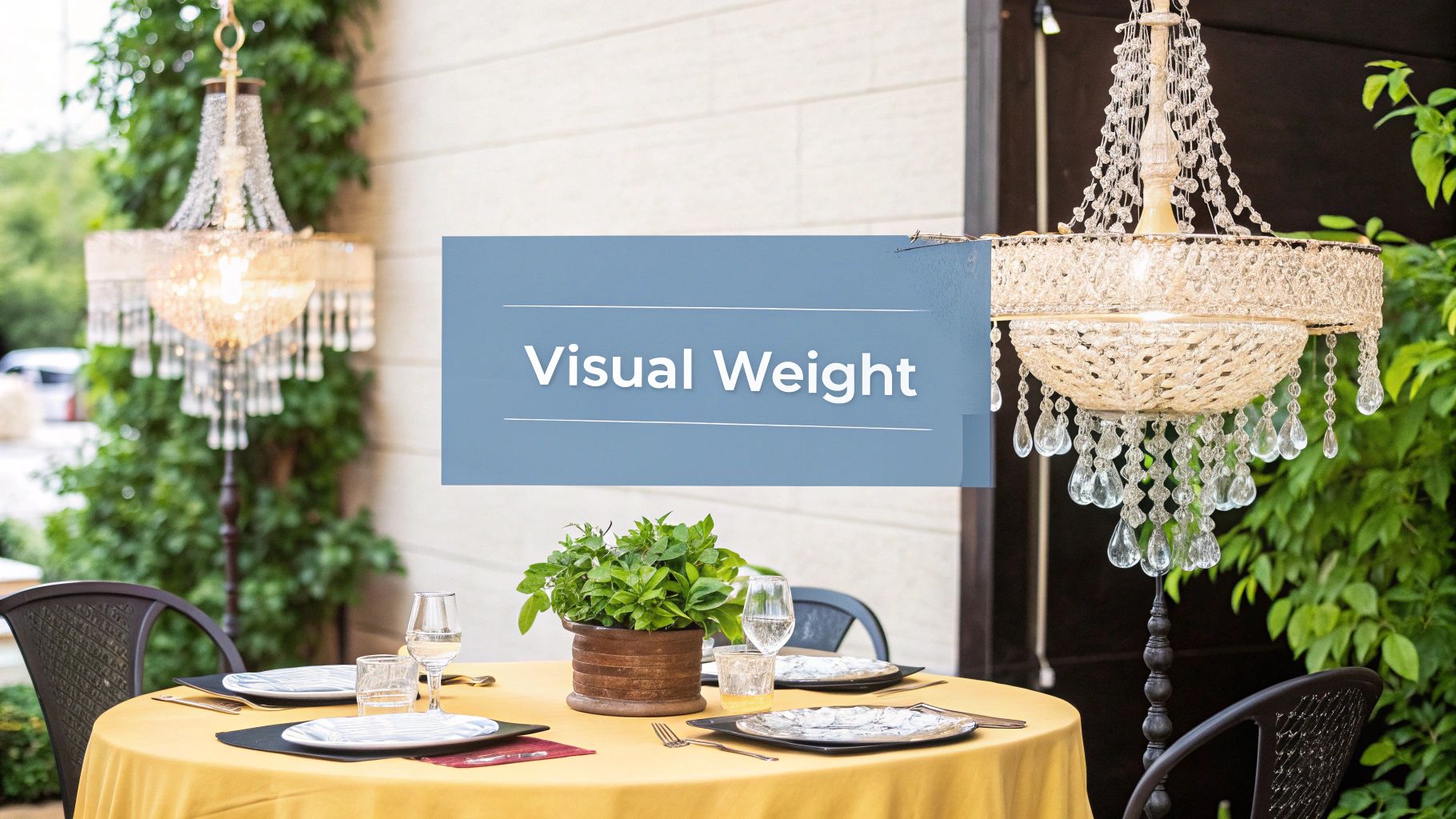 An airy, modern chandelier with a delicate frame hanging above a dining table.