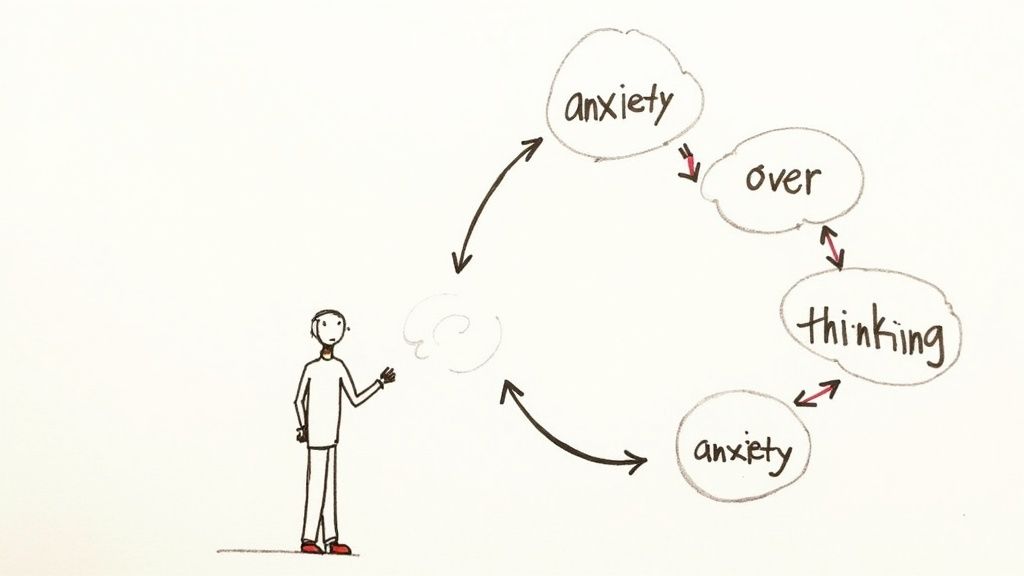 A person sitting calmly with their eyes closed, representing mental clarity from stopping overthinking.