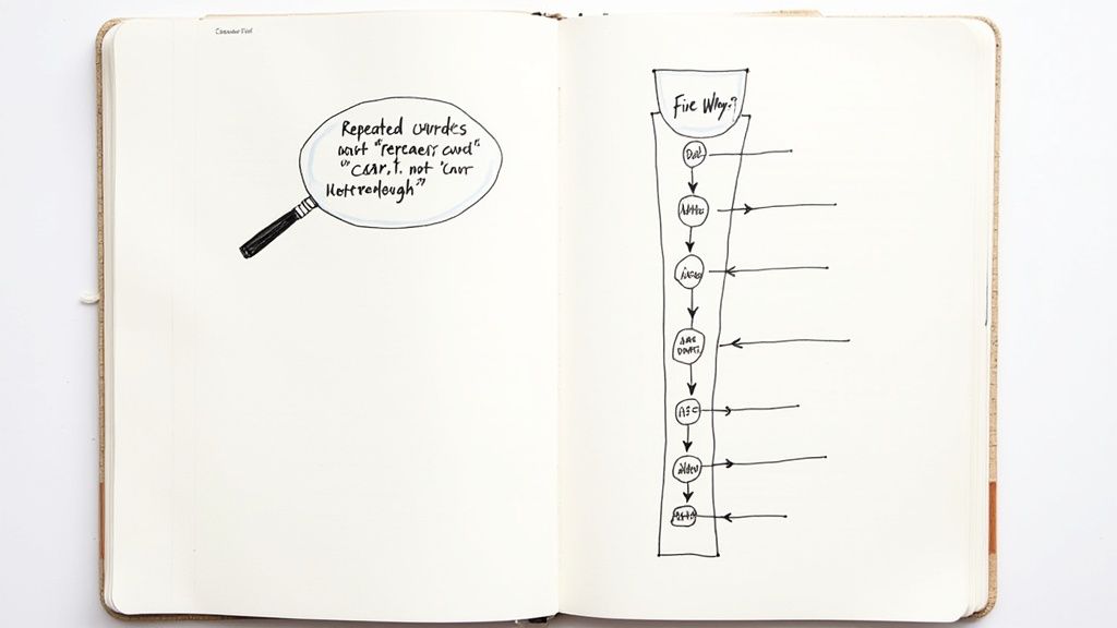 A person journaling in a notebook, focused on introspection and uncovering thoughts.