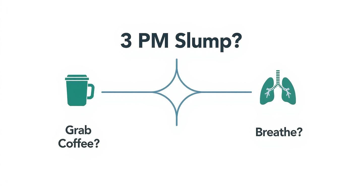 Infographic about breathing for energy