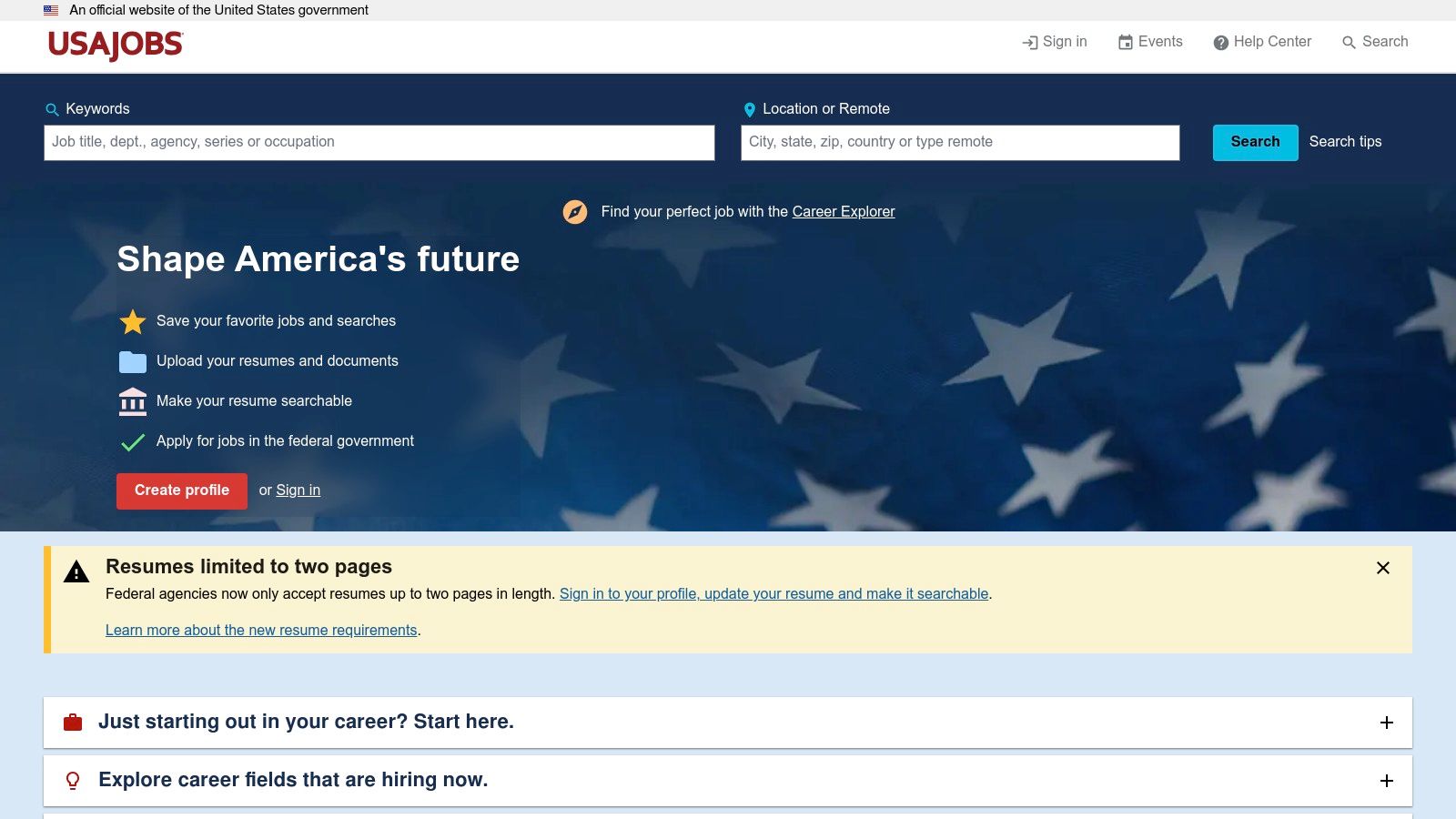 USAJOBS (U.S. Federal Government)