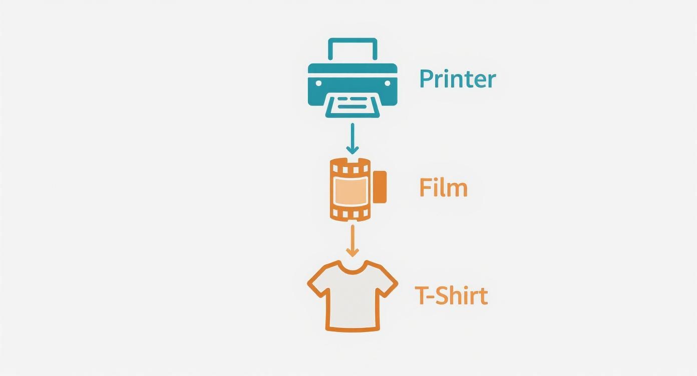Infographic about transfer printer for t shirts
