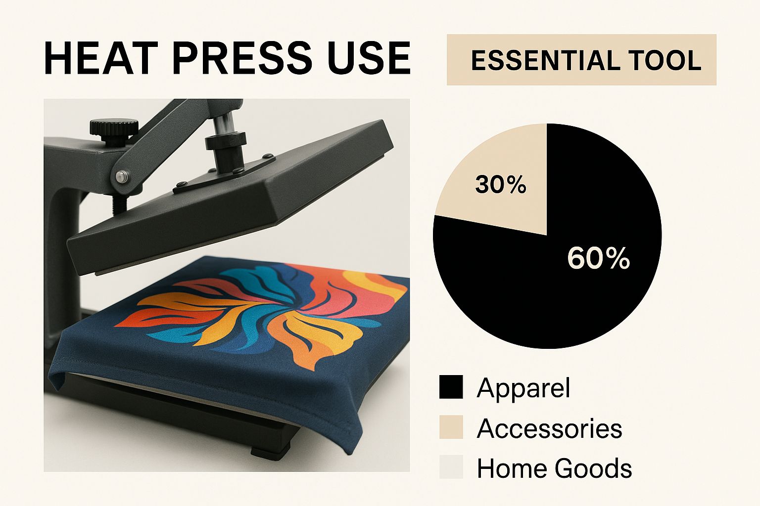 Infographic about heat press for sublimation