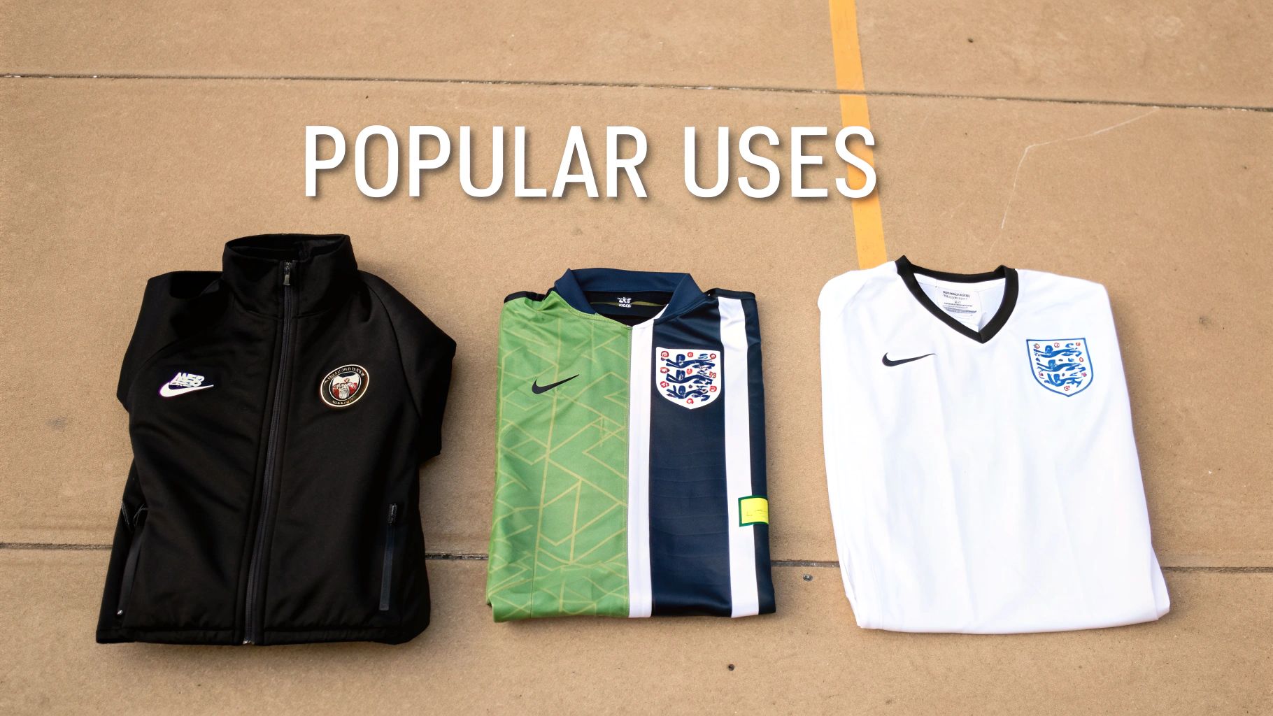 A variety of custom garments printed with DTF transfers in a UK workshop