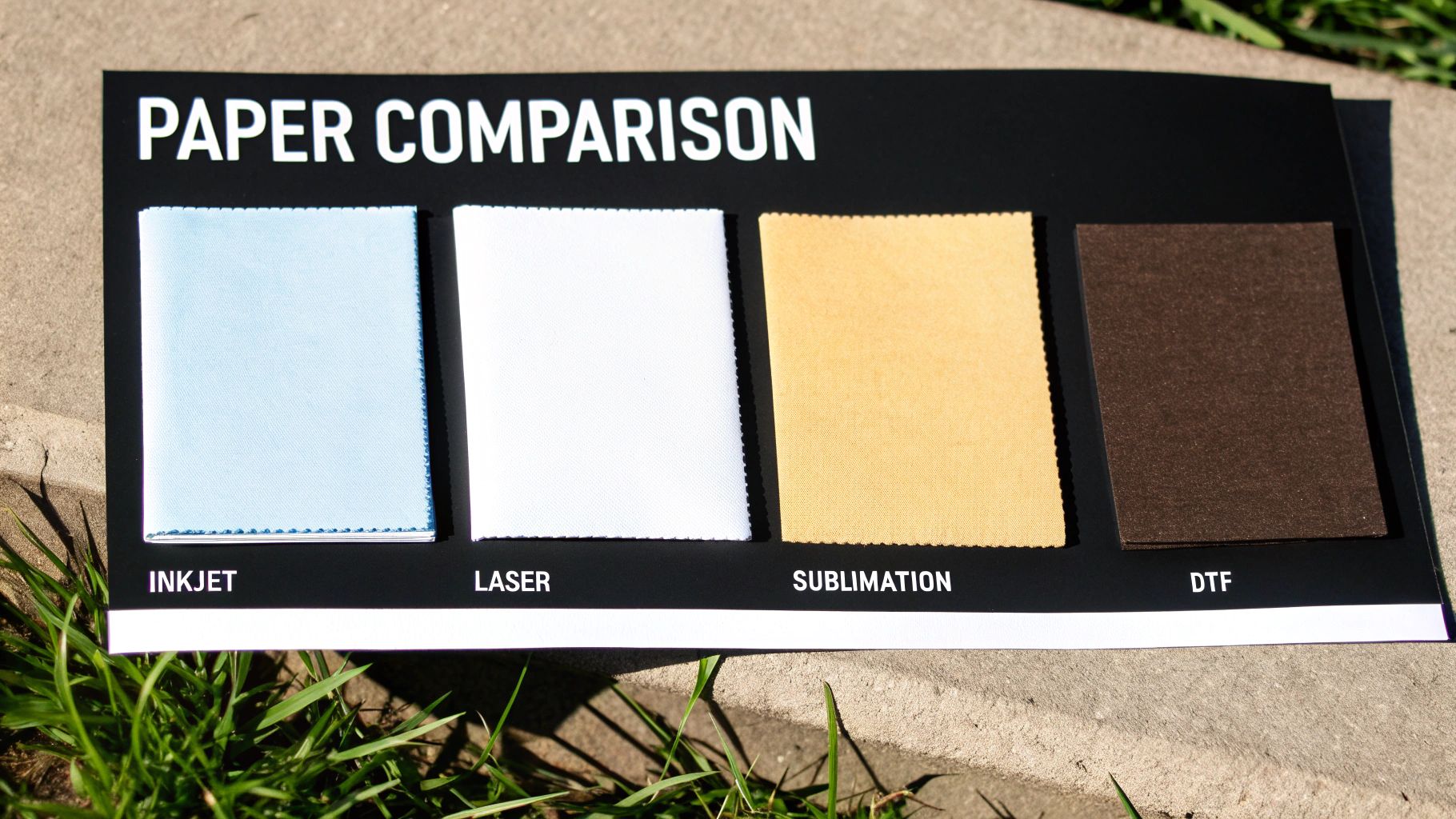 A detailed comparison of different transfer paper technologies laid out side-by-side.