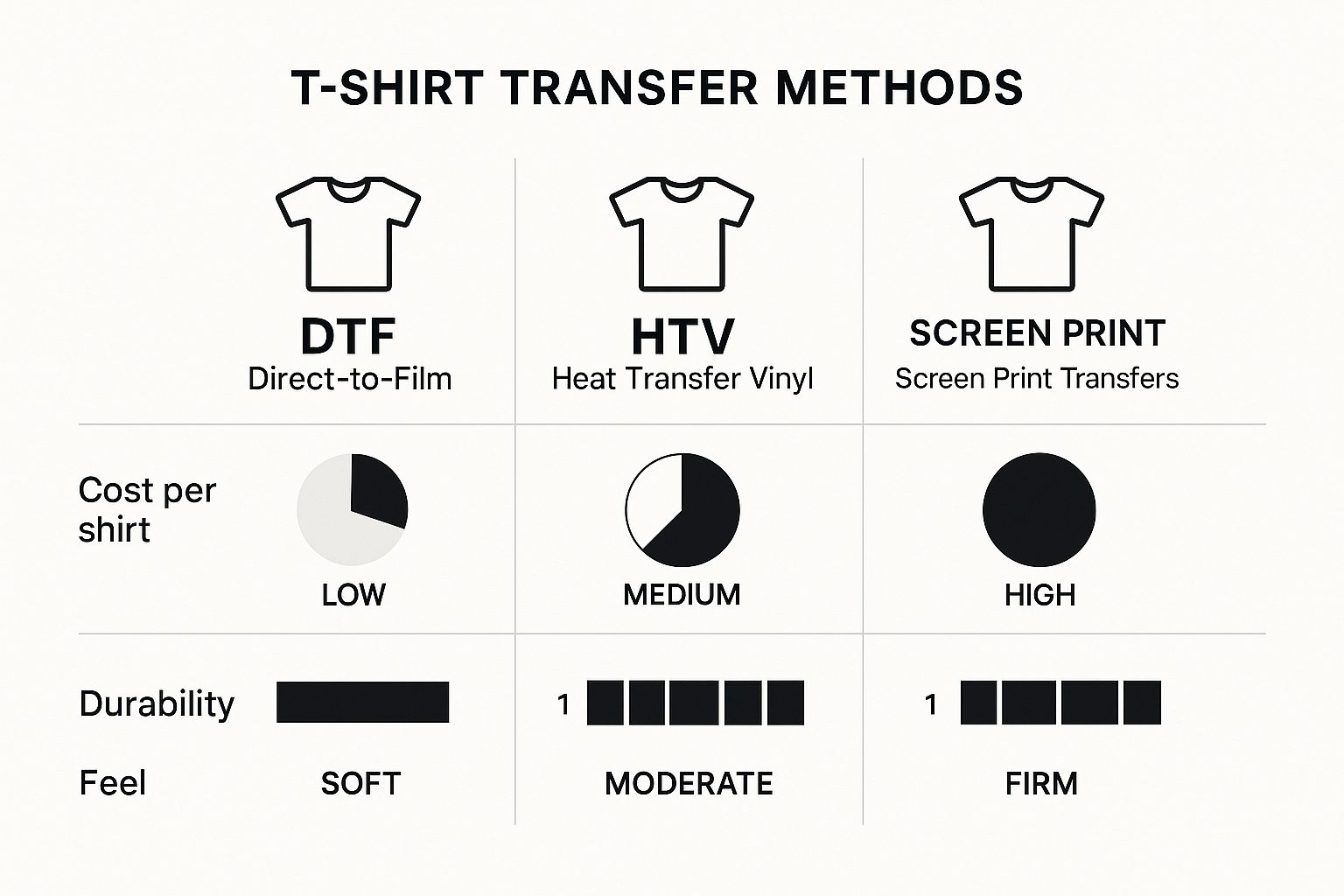 Infographic about t shirt transfers printing