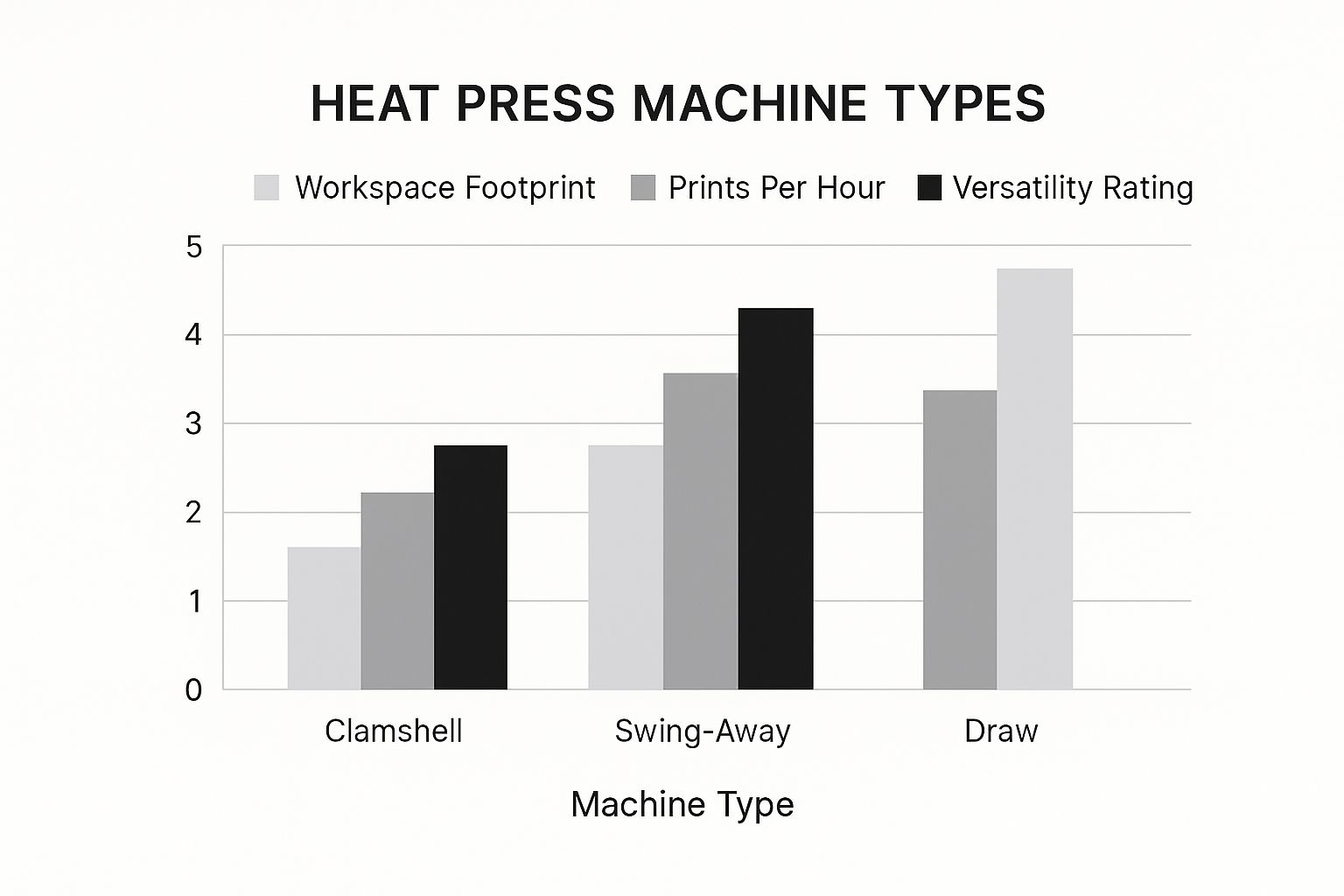 Infographic about heat press machine for t shirt