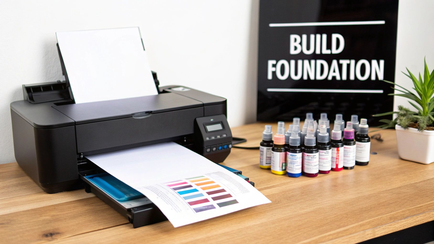 A heat press machine open and ready for transfer paper printing