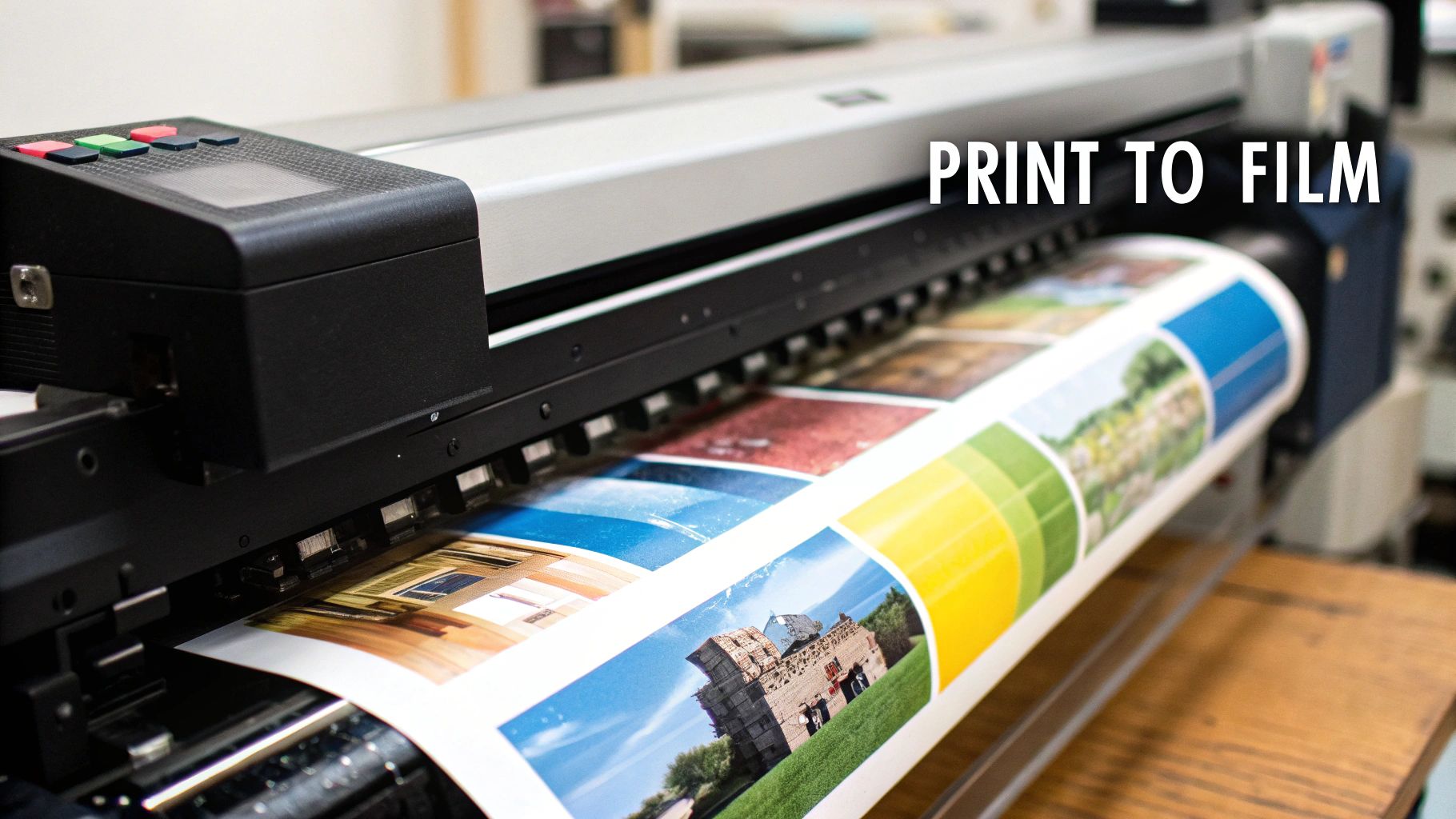 A DTF printer creating a design on a special film