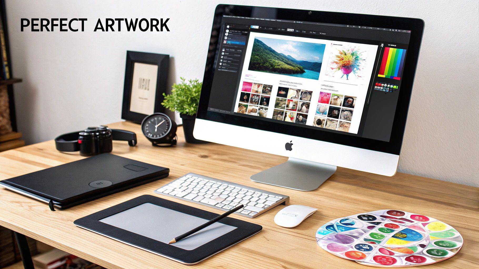 A close-up of a designer's screen showing a vector file being prepared for DTF printing.