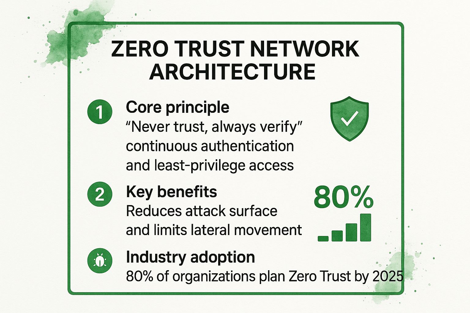 Infographic showing key data about Zero Trust Network Architecture
