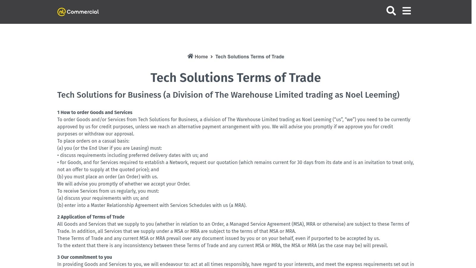 Noel Leeming Commercial – Technology Solutions (TS4B)