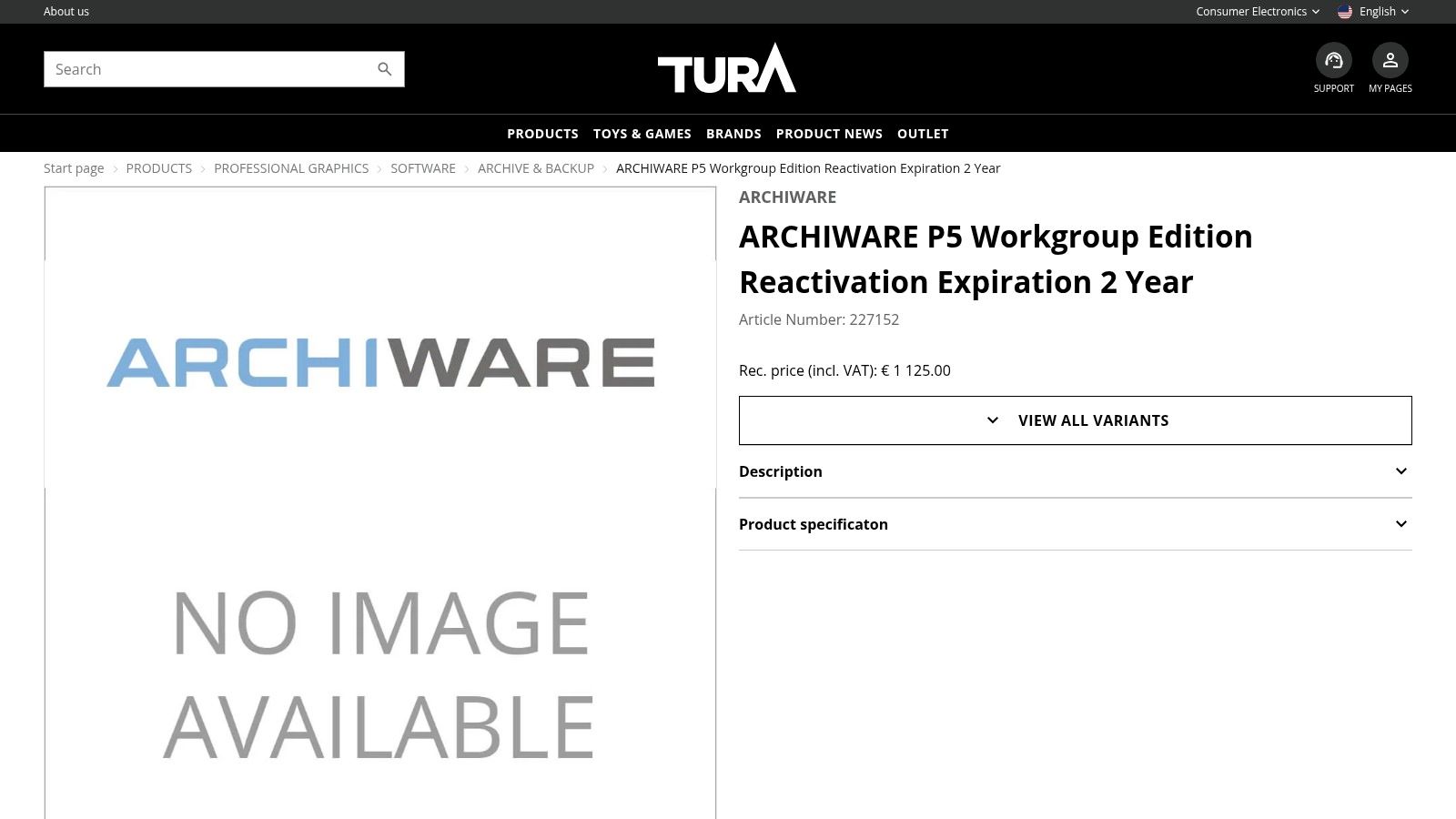 Tura Scandinavia (retailer/distributor — P5 maintenance/reactivation SKUs)