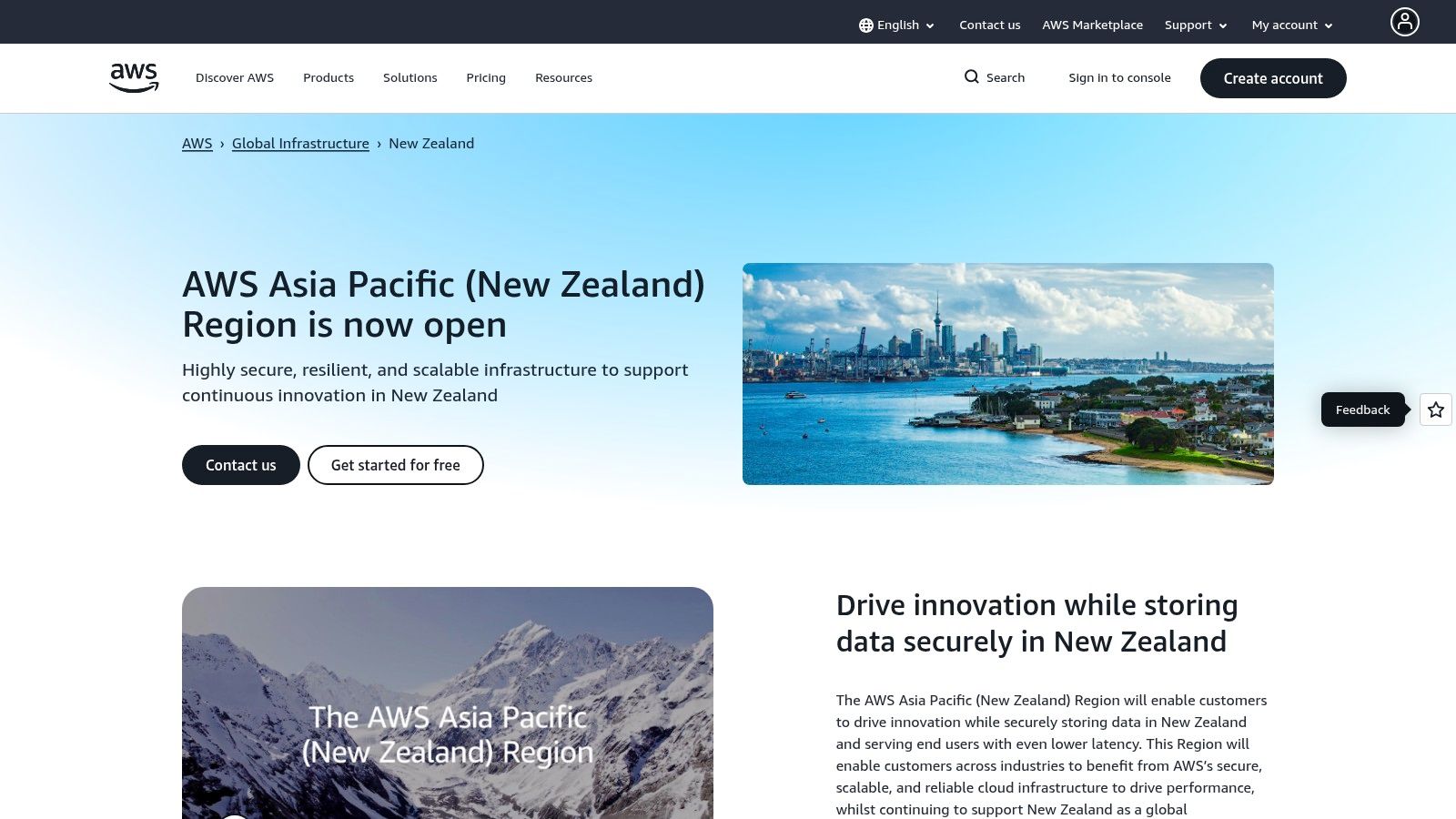 Amazon Web Services (AWS) – New Zealand