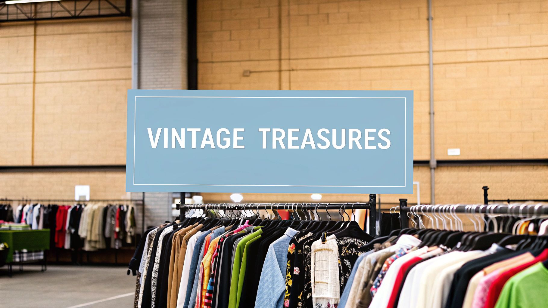 Man looking at vintage clothing in a Williamsburg store