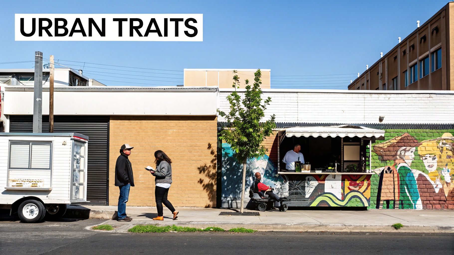 Colorful street art on a brick wall in Bushwick, Brooklyn.