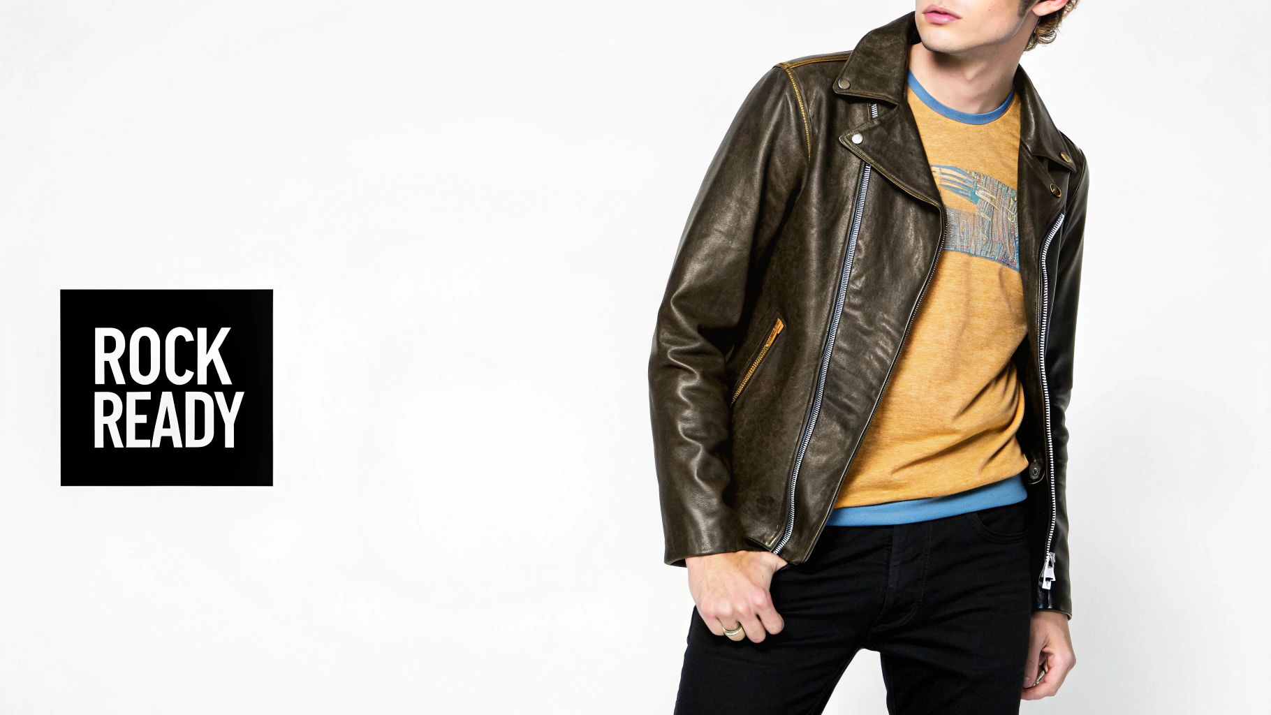 Leather Jacket & Band T-Shirt