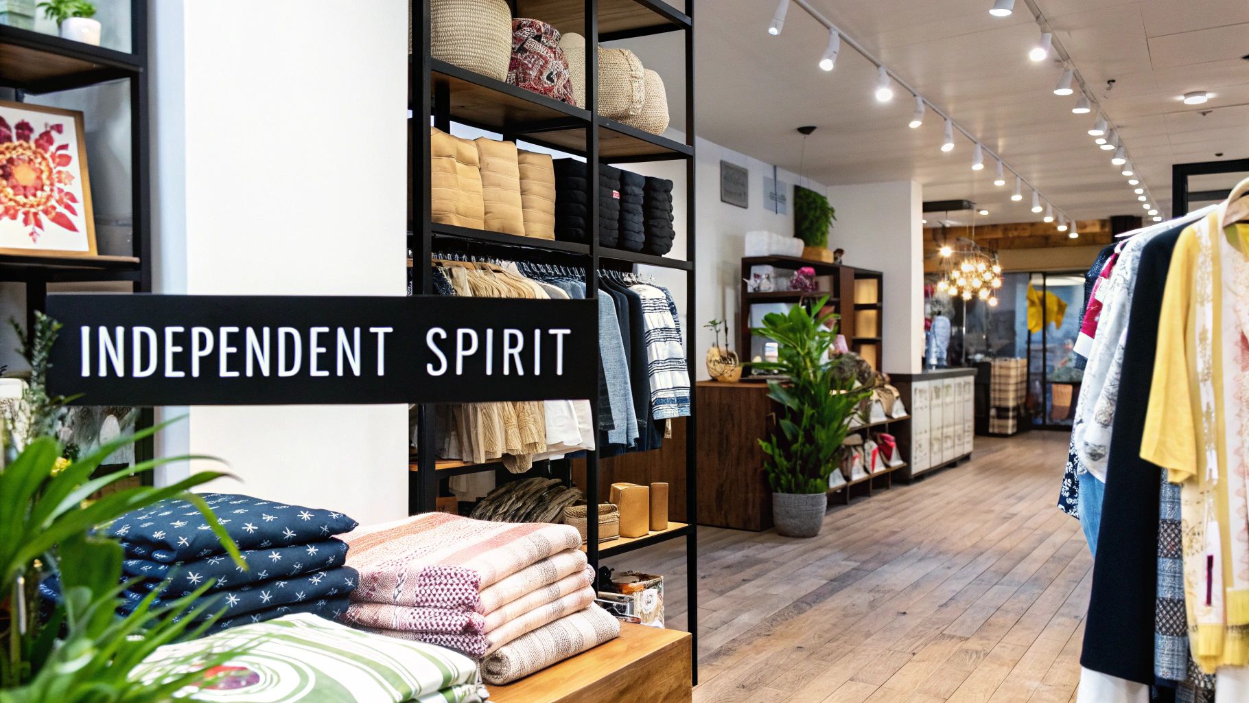 Woman browsing a unique independent boutique in Williamsburg