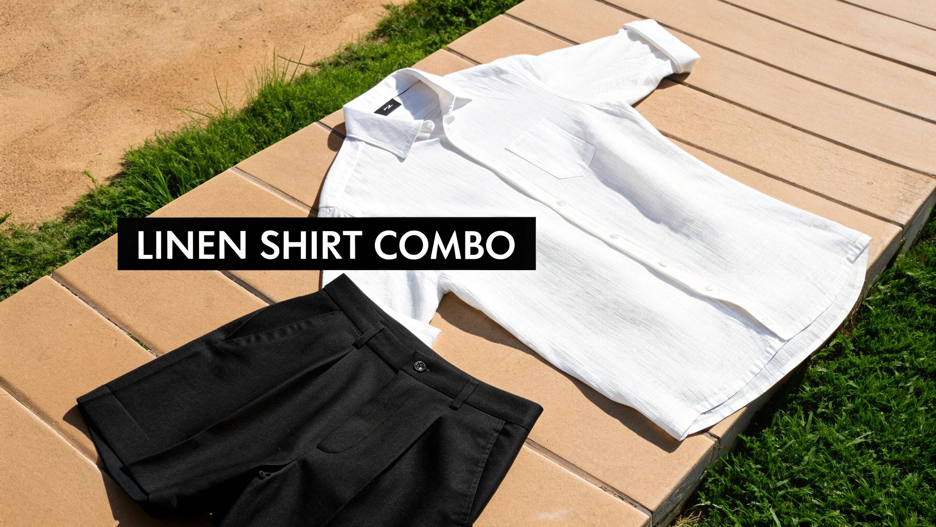 The DUMBO Artist: White Linen Shirt & Graphic Tee Combo