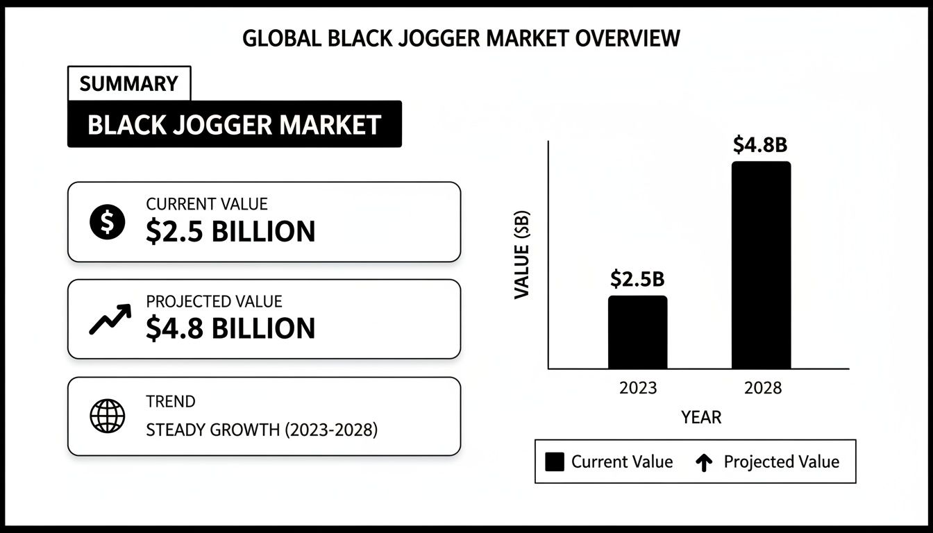 Global Black Jogger Market Overview displaying current and projected values with steady growth.