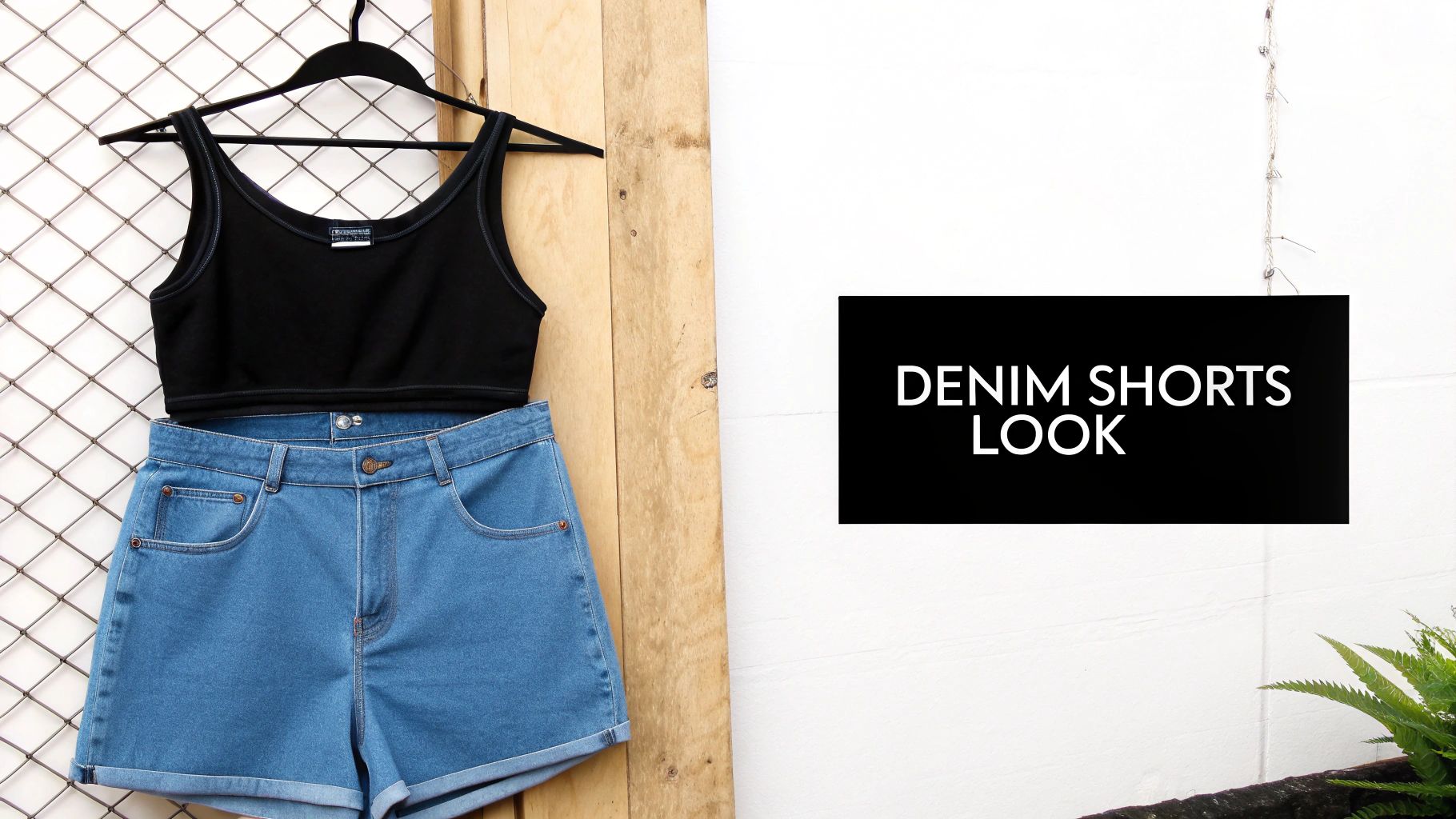 Denim Shorts & Crop Top