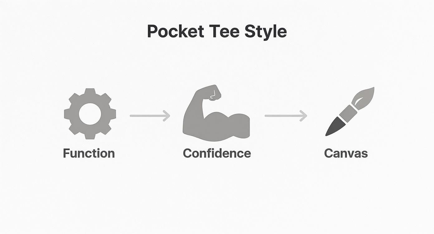 Infographic about mens long sleeve pocket tees