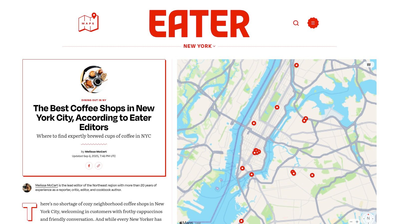 Eater New York – Best Coffee Shops Map