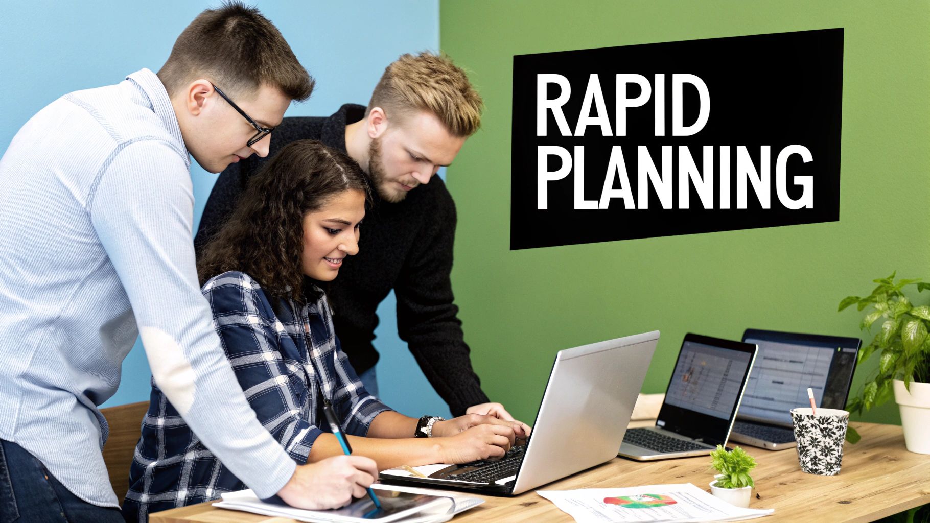 A diagram illustrating the iterative cycle of RAD, showing a loop of prototyping, user testing, and refinement.