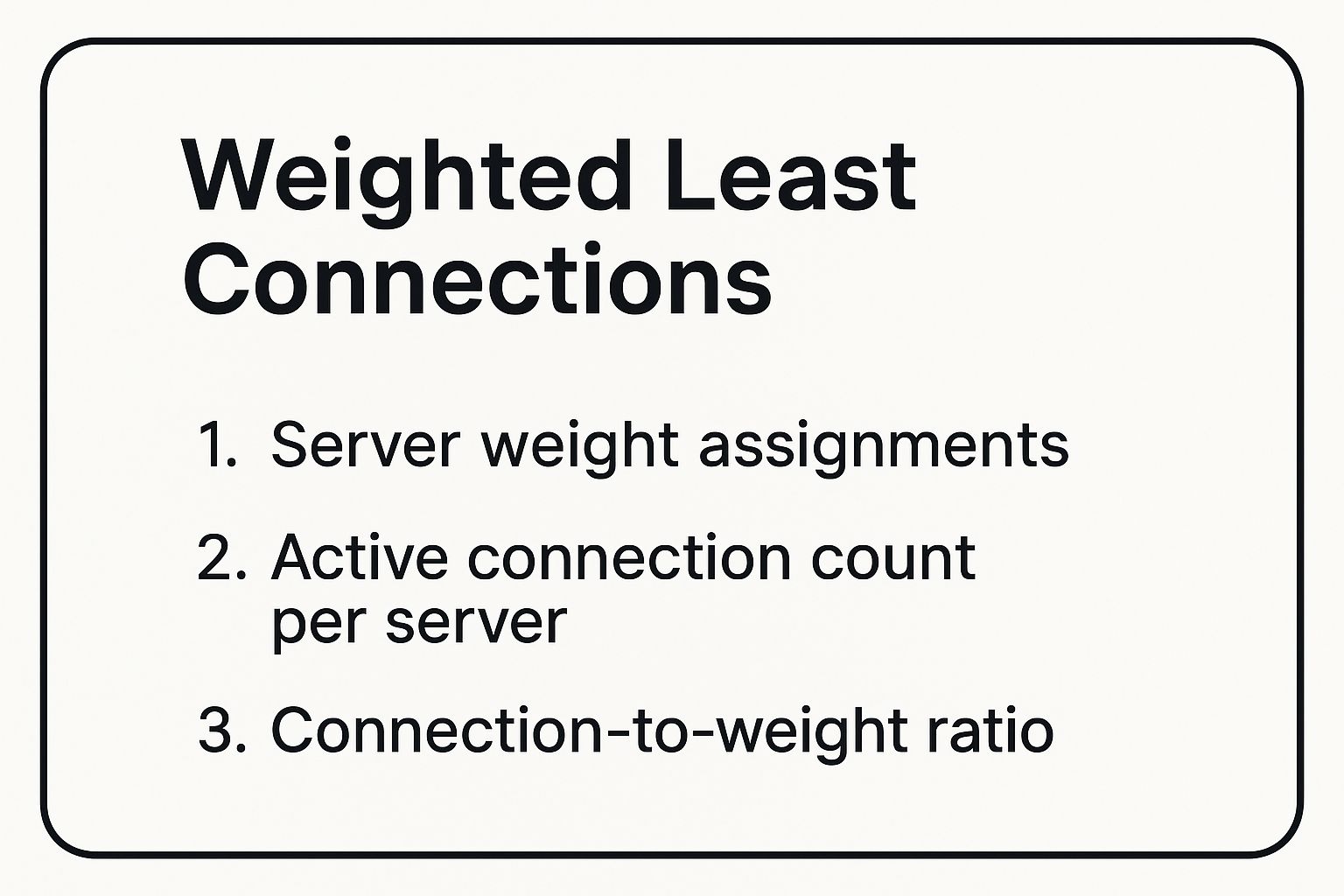 Infographic showing key data about Weighted Least Connections Load Balancing